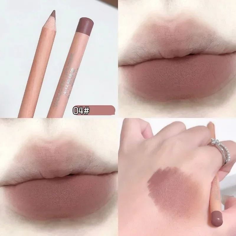 Bean Paste Pink Lip Liner Pen Professional Lip Liner Pencil Velvet Matte Lip Non-stick Cup Nude Lipstick Pen Contour Line Makeup