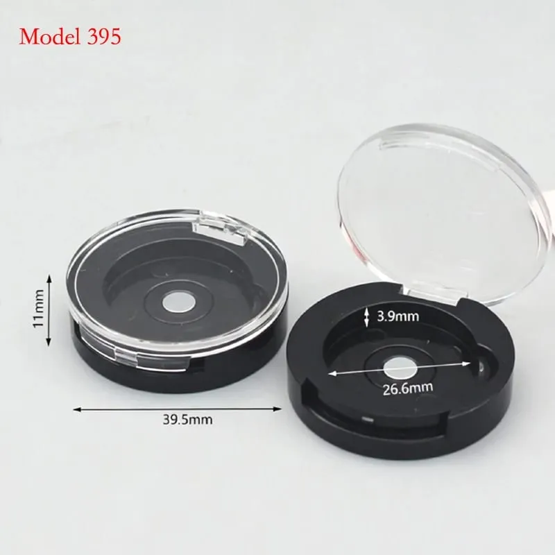 Batch Price For Black Color Round Shape Plastic Makeup Packaging Empty Compact Powder Case Powder Blusher Container