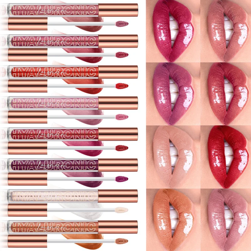 Pearlescent Glitter Plumping Lip Gloss Diamond Glitter Nude Pink Liquid Lipstick Shiny Glass Waterproof Sexy Lip Tint Lip Makeup
