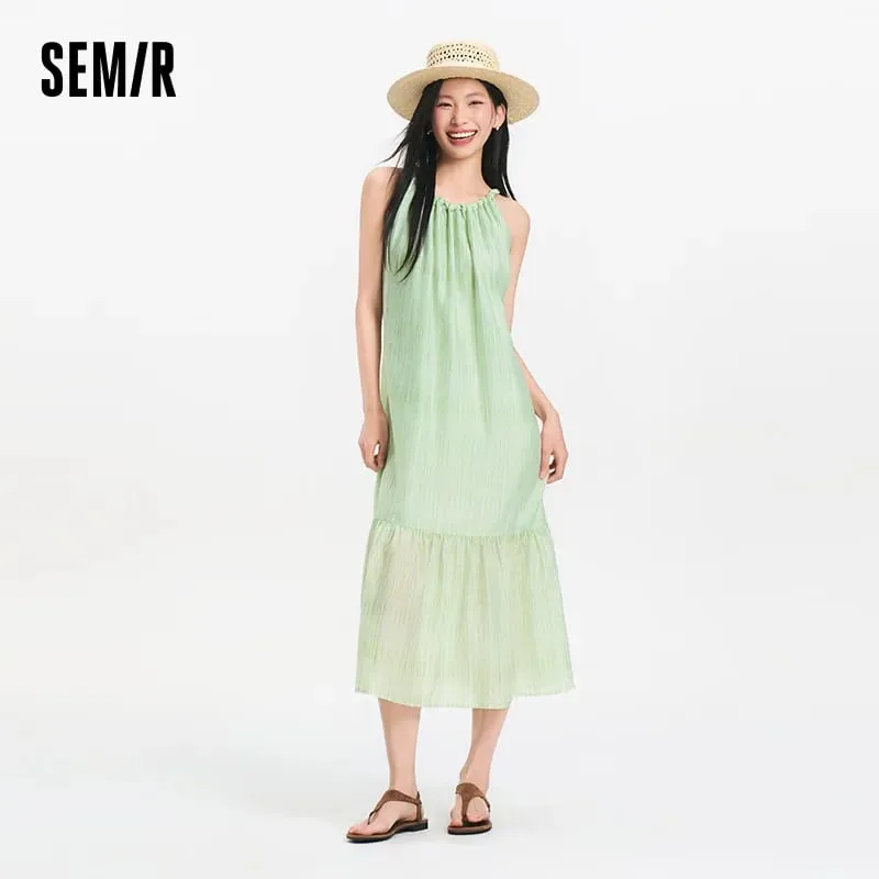 Semir נשים שמלת קשת מרקם הלטר צוואר חופשה קו מקסי 2026 קיץ רומנטי טרי אלגנטי רך נוח חופשה למעלה — image 5