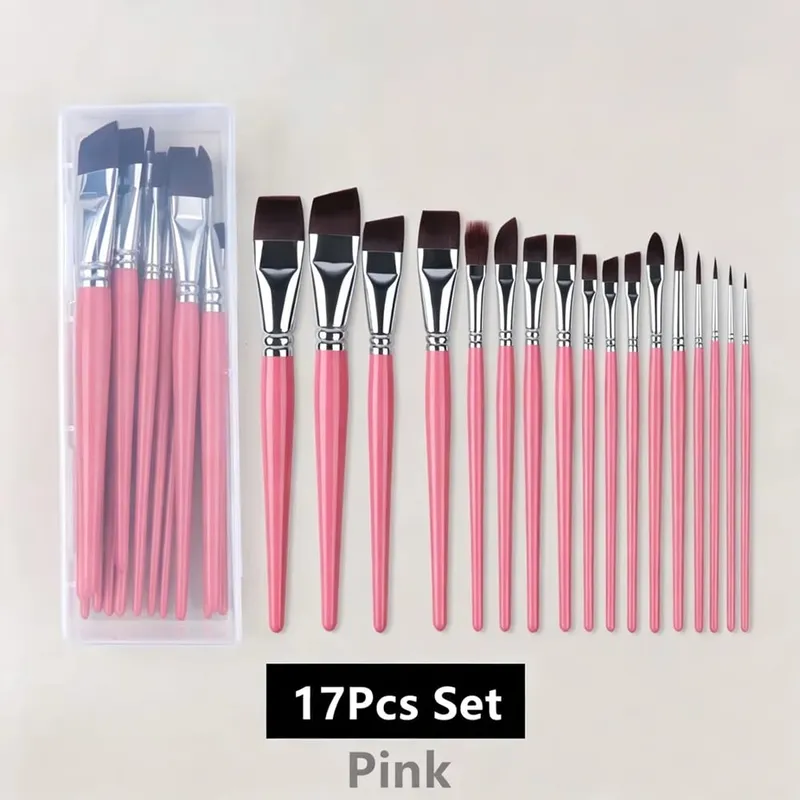17 Pcs Multi-functional Face Body Paint Brushes Art Watercolor Painting Makeup Tool Make Up Brush Kit with Portable Storage Box