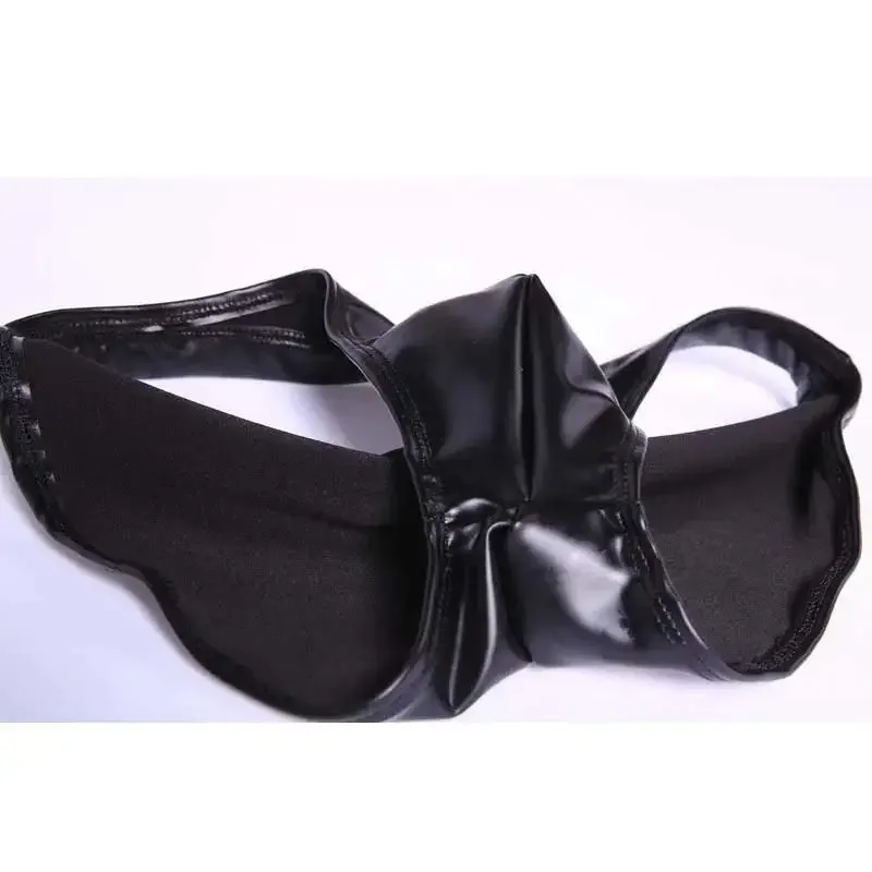 Celana Renang Mengkilap Minyak Busa PU Elastis Bokong Rendah Pengangkat Bikini Slip Shirring Jahitan Selangkangan Pakaian Dalam Celana Pendek Mandi