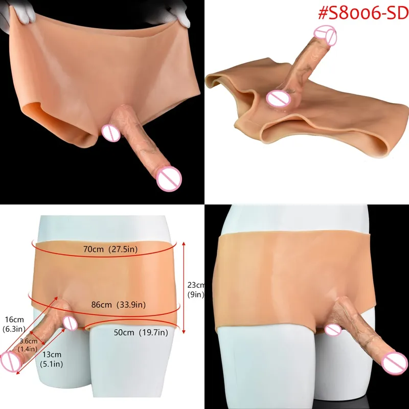 Black Nude Strapon Big Realistic Ejaculation Dildo Silicone Squirting Panties With Simulated Solid Penis Sex Toy For Women — image 27