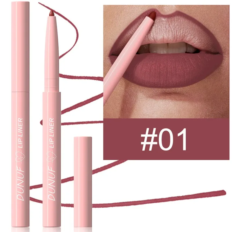 Multi Color Matte Lip Liner Crayon Velvet Waterproof Lip Pencil for Outline & Fill Lips Long Lasting Non Stick Lip Makeup