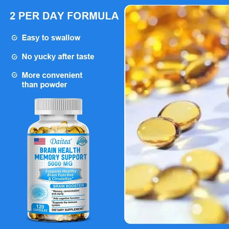 Helps to enhance memory learning ability improve thinking concentration. Improves mood and supports a healthy brain.