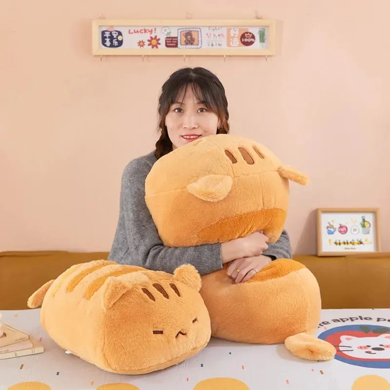 55/90cm Soft Cute Lying Cat Plush Pillow Nap Lumbar Back Support For Women Office Home Bedroom Sleeping Comfort Plush Cat Doll — image 4