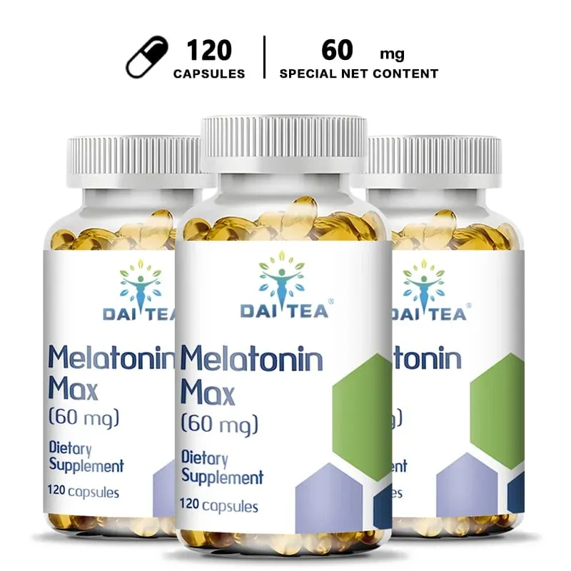Melatonin Capsules Dietary Supplement - Relieve Insomnia Help Improve Sleep Quality Reduce Waking Time Help Deep Sleep