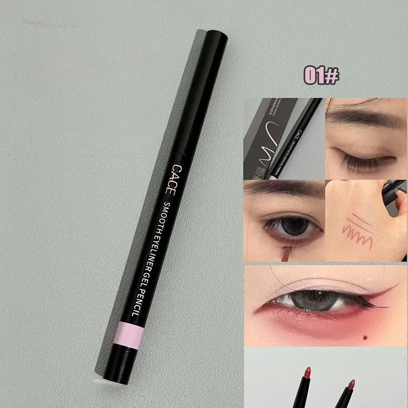 Wine Red Brown Eyeliner Gel Pencil Waterproof Long-lasting Ultra-Fine Matte Brown Eye Liner Pen Easy Wear Eyes Makeup Cosmetics