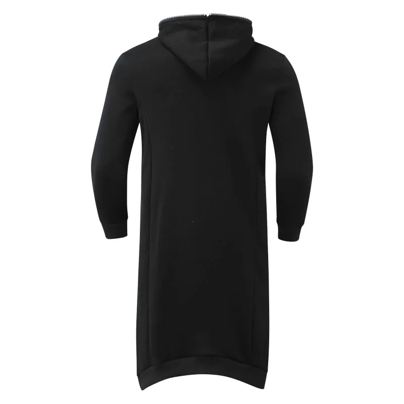 Men's Oversized Hoodies Outerwear Harajuku Fashion Dark Full Body Zip Up Hooded Sweatshirt Fashion Long Hooded Pullovers худи