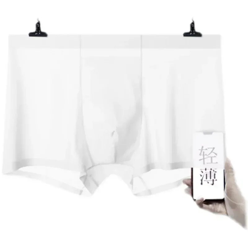 3PCS Hohe Qualität männer Eis Seide Unterwäsche Sommer Dünne Atmungsaktive Nahtlose Höschen Sexy Männliche Unterhose Plus Größe