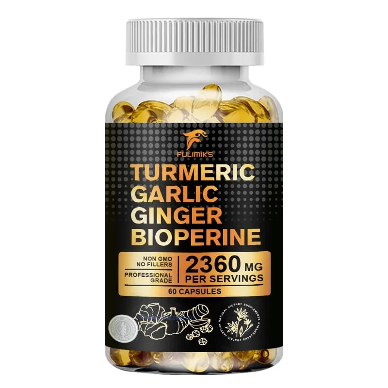 Premium Turmeric Curcumin Supplement with Garlic & Ginger Supports Joint Comfort Anti-Inflammatory Immune Health & Vitality