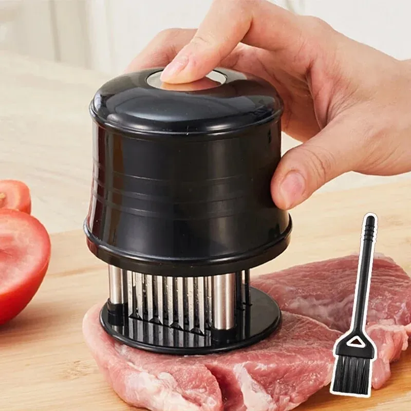 56 Blades Needle Meat Tenderizer Stainless Steel Meat Beaf Steak Mallet Meat Tenderizer Portable Hammer Pounder Cooking Tools — image 1
