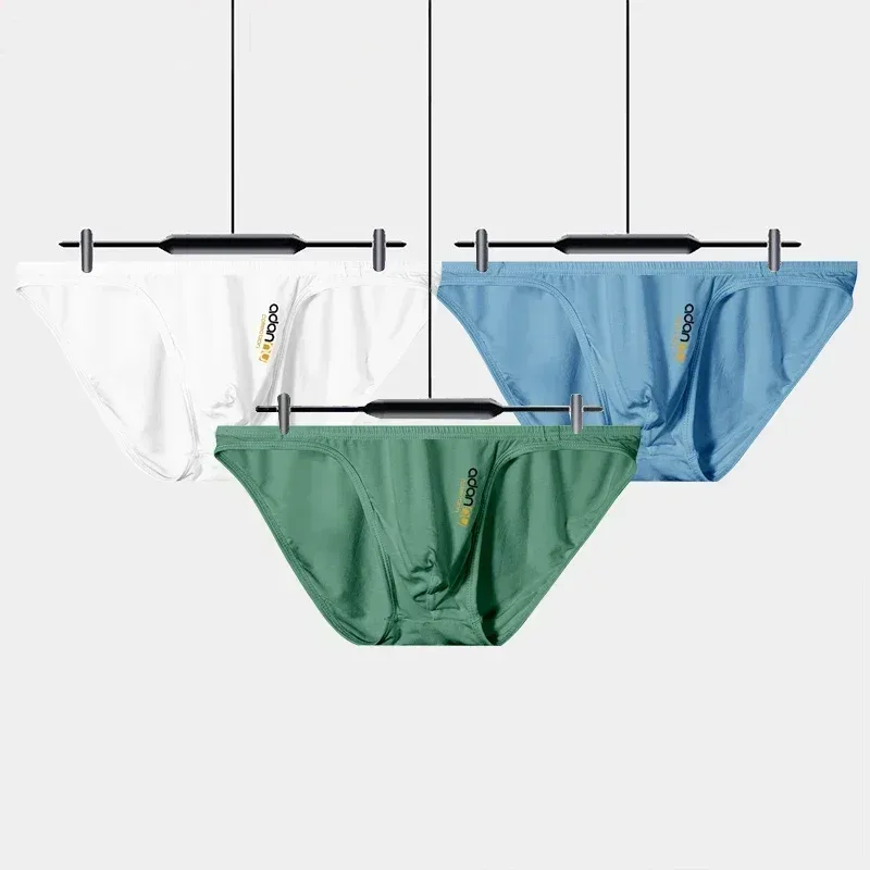 Men Modal Low‑Rise Briefs Sexy Solid Color Simple Triangle Underwear Sports Breathable Comfortable Male Panties