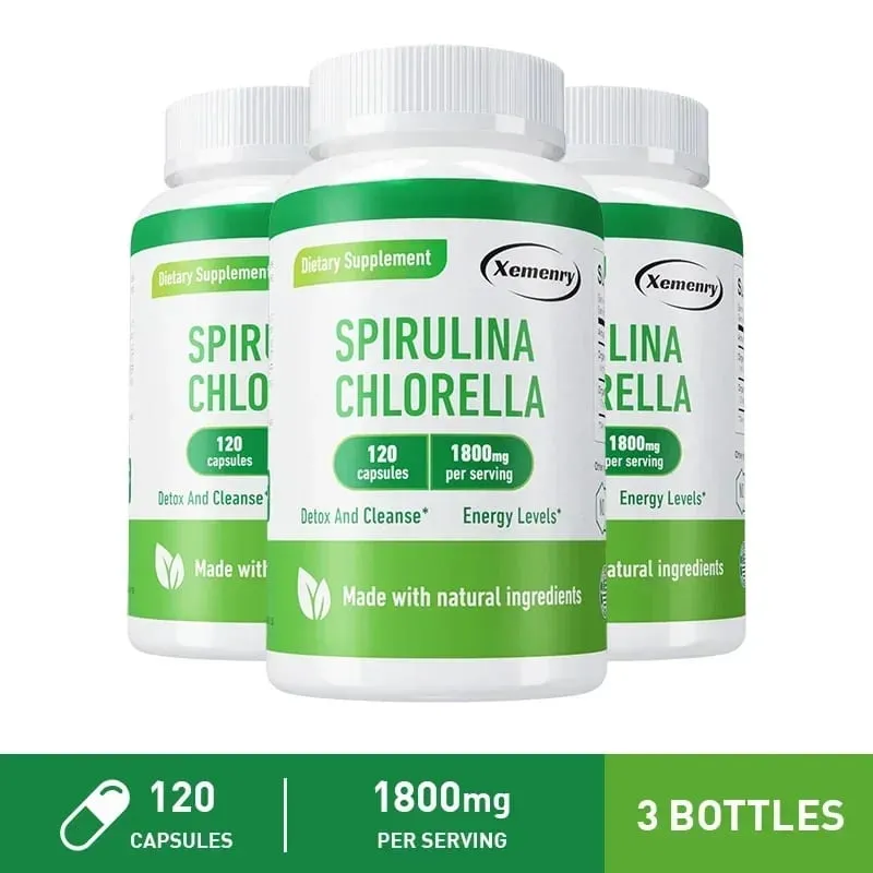 Spirulina Chlorella Capsules - Υποστηρίζει την υγεία του καρδιαγγειακού και του ανοσοποιητικού συστήματος Ισχυρό αντιοξειδωτικό