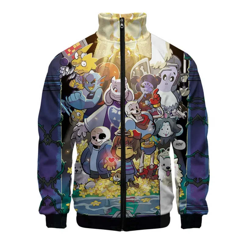 Luksusowe popularne Sans Undertale 3D Print Zipper Raglan kurtka wiatrówka chłopcy/dziewczęta wygodne kurtki ze stójką płaszcze