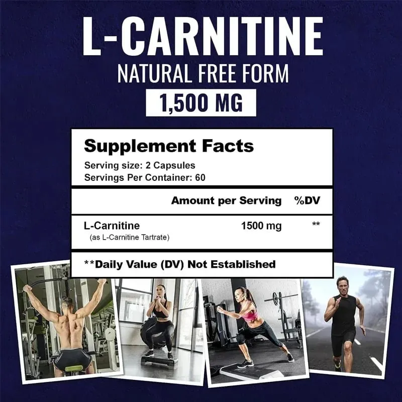 L-Carnitine Capsules - Supports Memory Concentration Fat Metabolism Energy Metabolism Brain Health for Men and Women