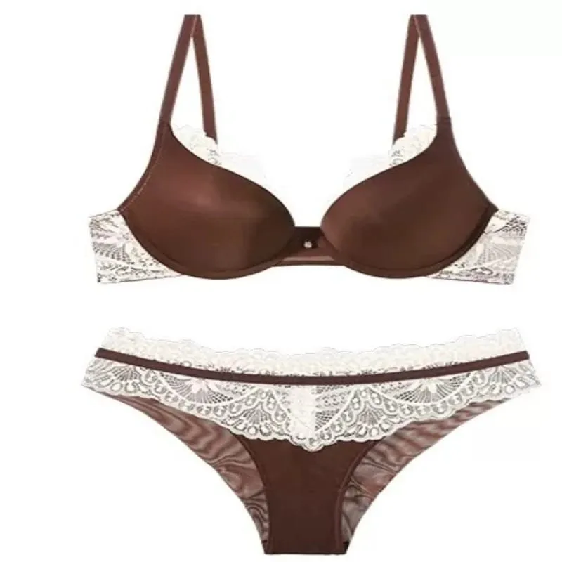 Women Elegant Lace Underwear Set Push Up Bra Soft Underwire Anti Sagging Support Lightweight Comfort Fashion Lingerie Set — image 7