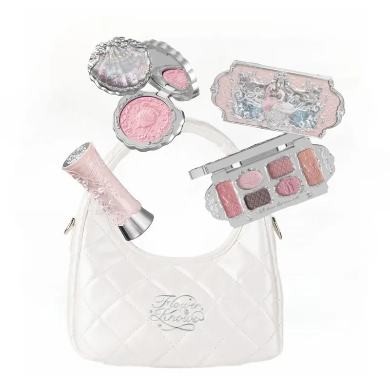 Makeup Set Flower Knows Bunny Garden Collection 6 Color Eyeshadow Palette Embossed Blusher Shine Lipstick Kit Maquiagem