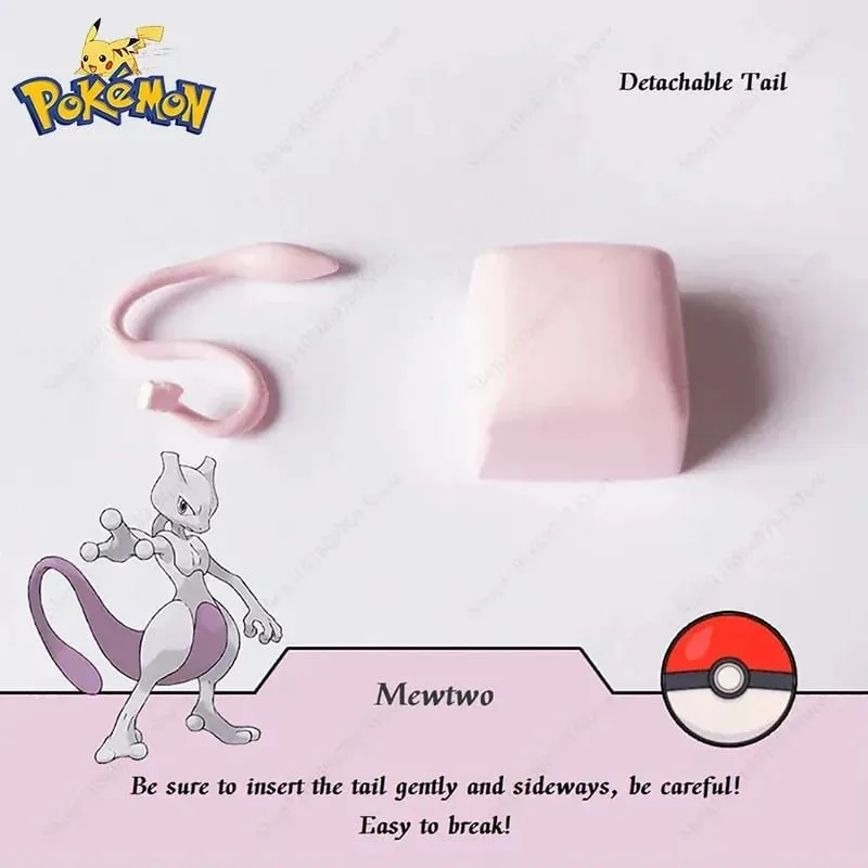 Pokemon Anime Cute Tail Keycaps Pikachu Gengar Eevee Keyboard Cap for Cross Shaft Mechanical Keyboard 3D Resin Keycaps Best Gift — image 9