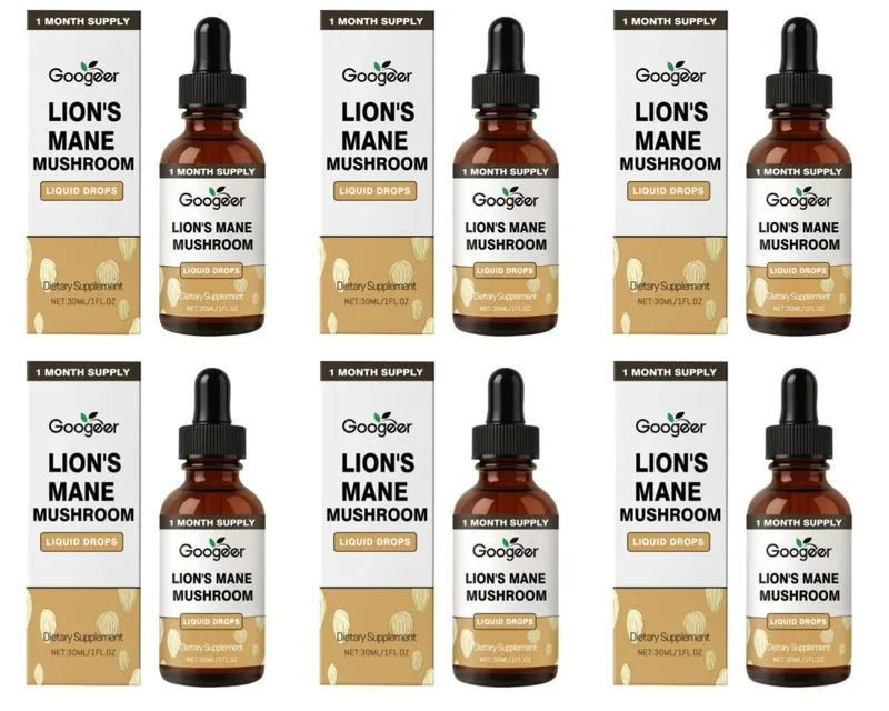 Googeer Lion's Mane Mushroom Liquid Drops Hukommelse og fokusstøtte til kognitiv klarhed Mental Agility Alkoholfri 30 ML — image 10