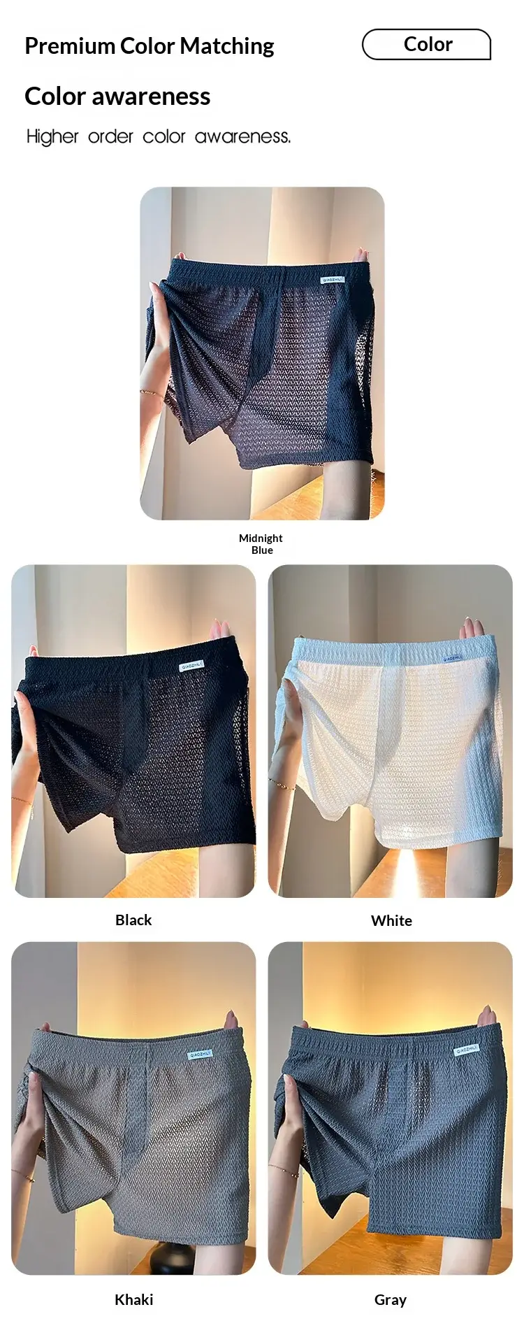 Nieuwe heren boxershorts van ijszijde jacquard, los en ademend, groot formaat, vierkante snit, thuis casual eenvoudig herenondergoed