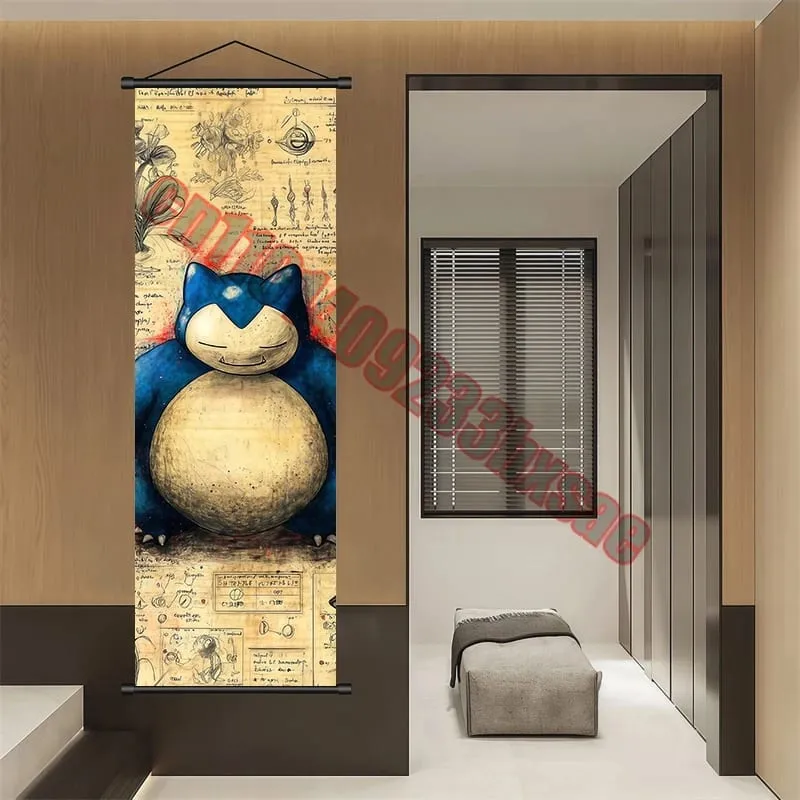 Printed Pokemon Poster Anime Wall Artwork Gengar Pictures Charizard Painting Canvas Pikachu Hanging Scrolls Home Room Decor