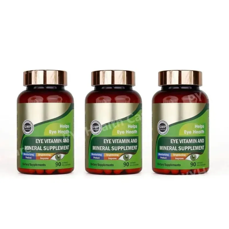Capsule di vitamine per gli occhi con luteina con zeaxantina e zinco Integratore nutrizionale quotidiano per gli occhi Supporto per la salute degli occhi per adulti Flacone da 90 pezzi