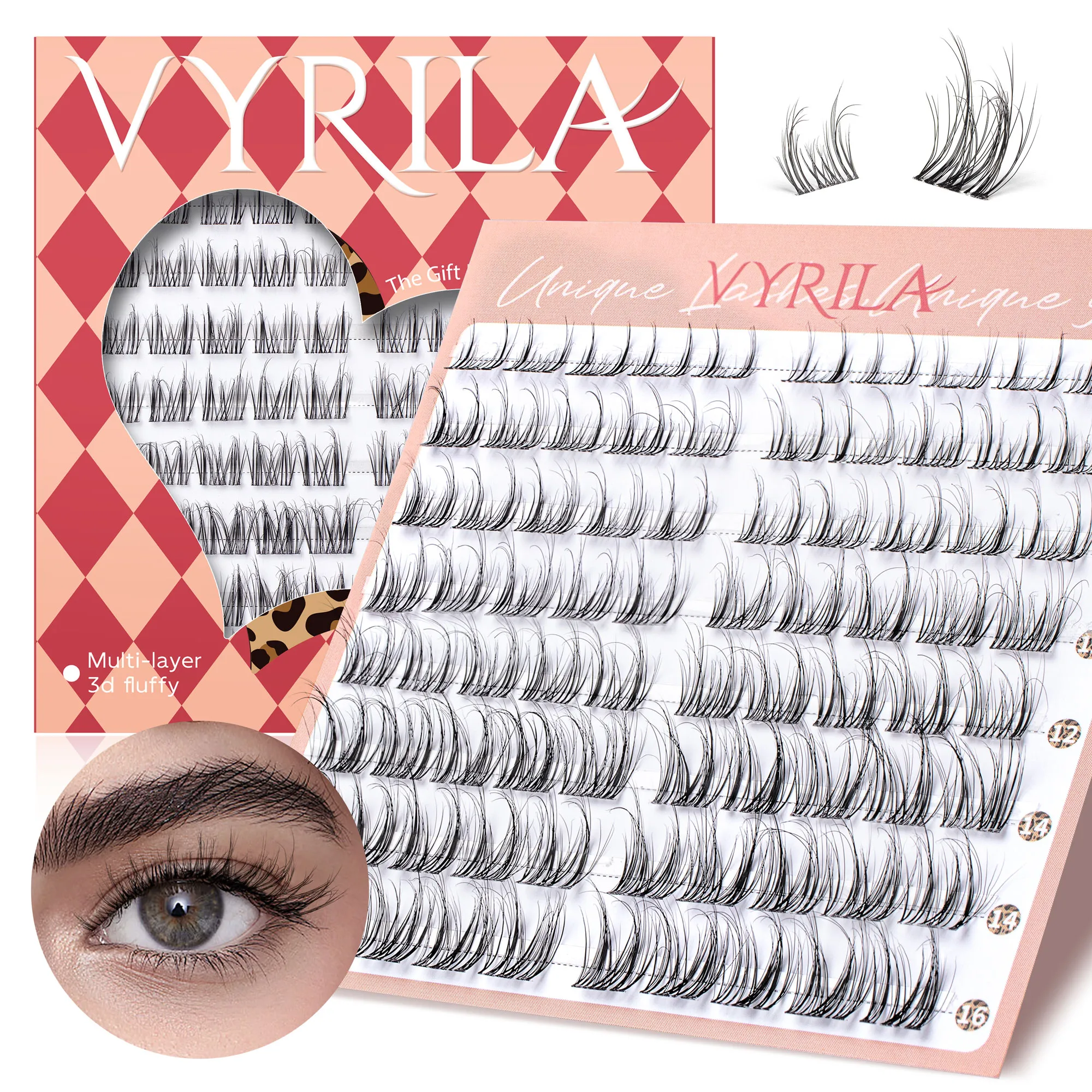Lash Clusters 0.05mm PBT Fiber Eyelash Clusters 0.1mm Superfine Invisiband D Curl Diy Lash Extension 8-16mm Individual Lashes — image 2
