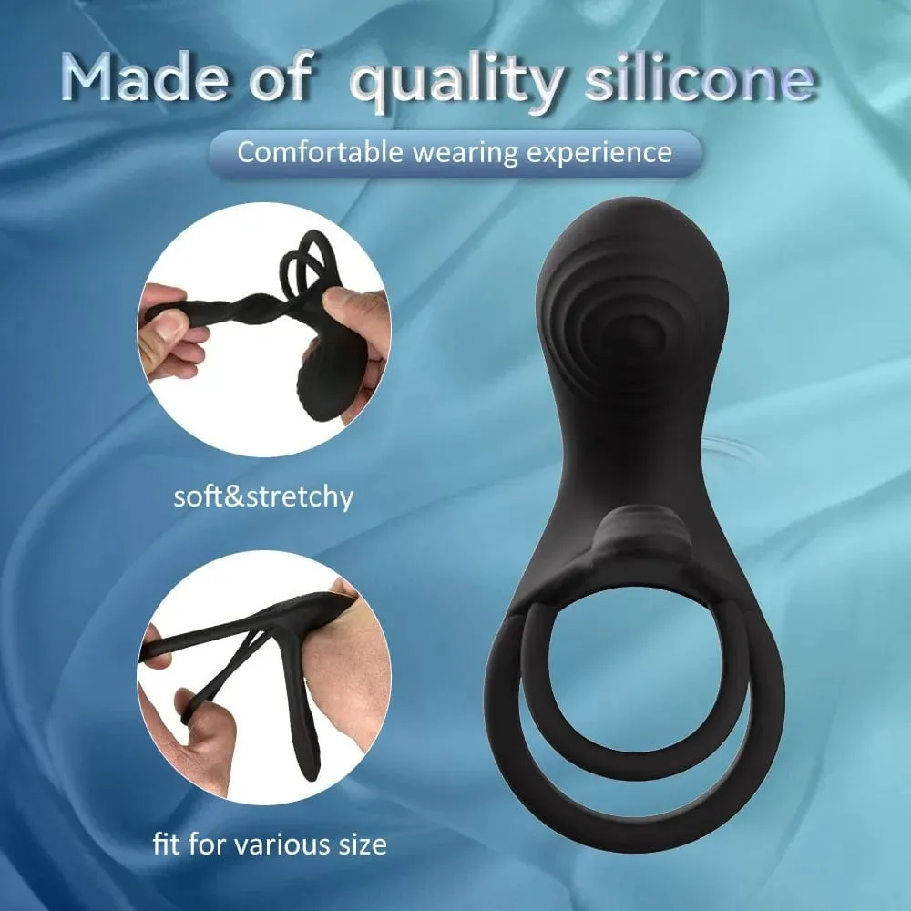 Vibrating Penis Ring Delayed Ejaculation Penis Massager Cock Ring Vibrator Adults Sex Toys for Couple Penis Enlargement Erection