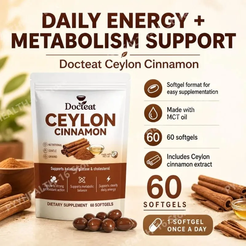 Ceylon Cinnamon Softgels dengan Vitamin B6 MCT Oil Menyokong Seimbang Glukosa dan Kolesterol Tenaga Imbangan Metabolik 60 Softgels — image 2