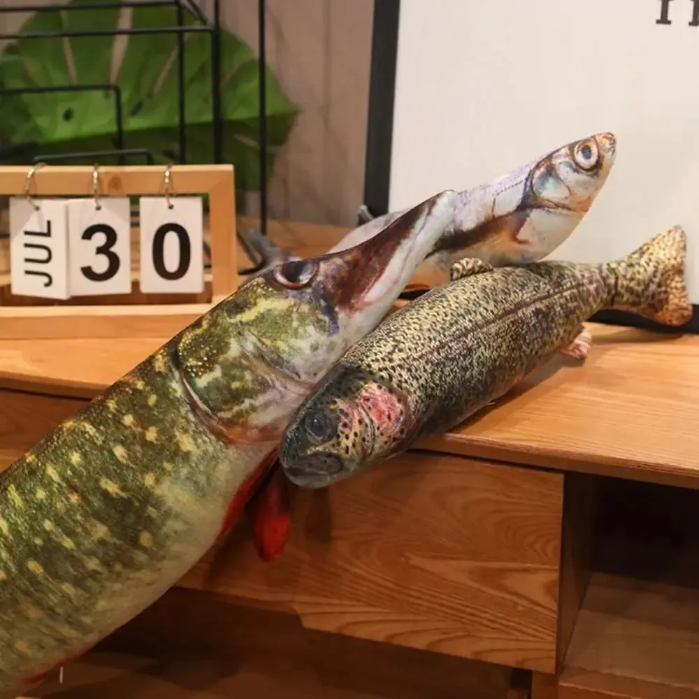 Perch Simulation Fish Plush Pillow Grouper Stuffed Cartoon Fish Plush Toy Lovely PP Cotton Fish Anime Pillow Dolls