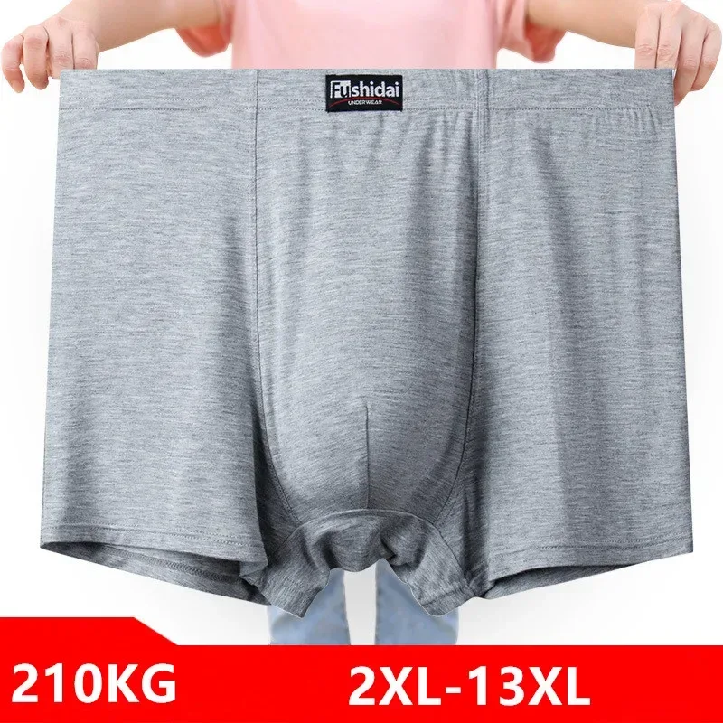Boxershorts masculino calcinha modal 200kg macio 13xl roupa interior masculina plus size 12xl jumbo solto 9xl 5xl vermelho preto grandes boxers