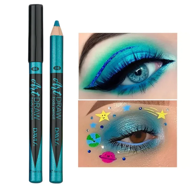 Caneta delineadora labial 15 cores, preto, azul, multicolorido, metálico, glitter perolado, acabamento fosco, estilo punk esfumaçado, caneta de maquiagem para os olhos — image 15