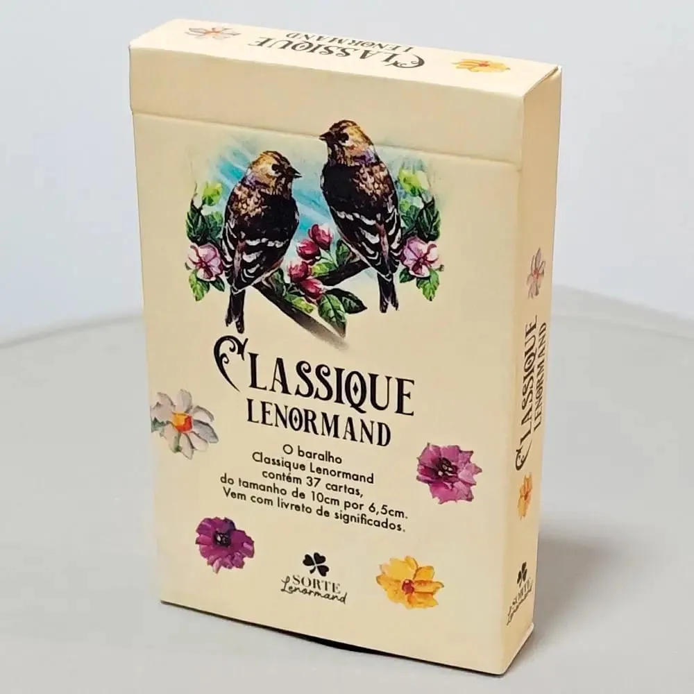 Classique Lenormand Deck 9*6cm - 37 Vintage Style Divination Cards - Classic Portuguese Edition Double-embossed Cardstock