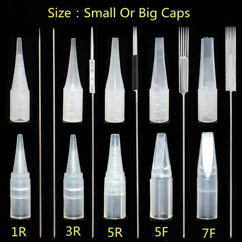 100Pcs Microblading Tattoo Needle Tips Nozzle Caps for Eyebrow Lip Eyeline Permanent Makeup Tattoo Machine Gun