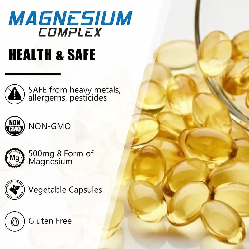 Magnesium Complex Capsule Supplement Supports Nervous System Muscle Cardiovascular and Bone Health Helps Sleep Boosts Energy — image 3