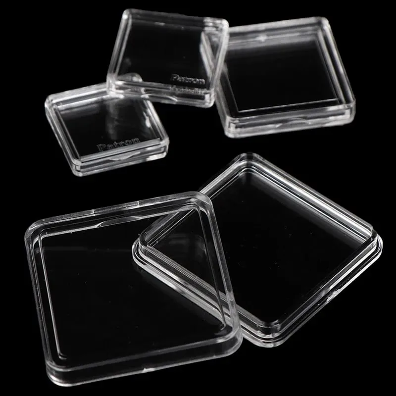 Z. 10PCS Square Clear Plastic Protector Containers Case For Token Board Game Holder Boxes Cards Collection