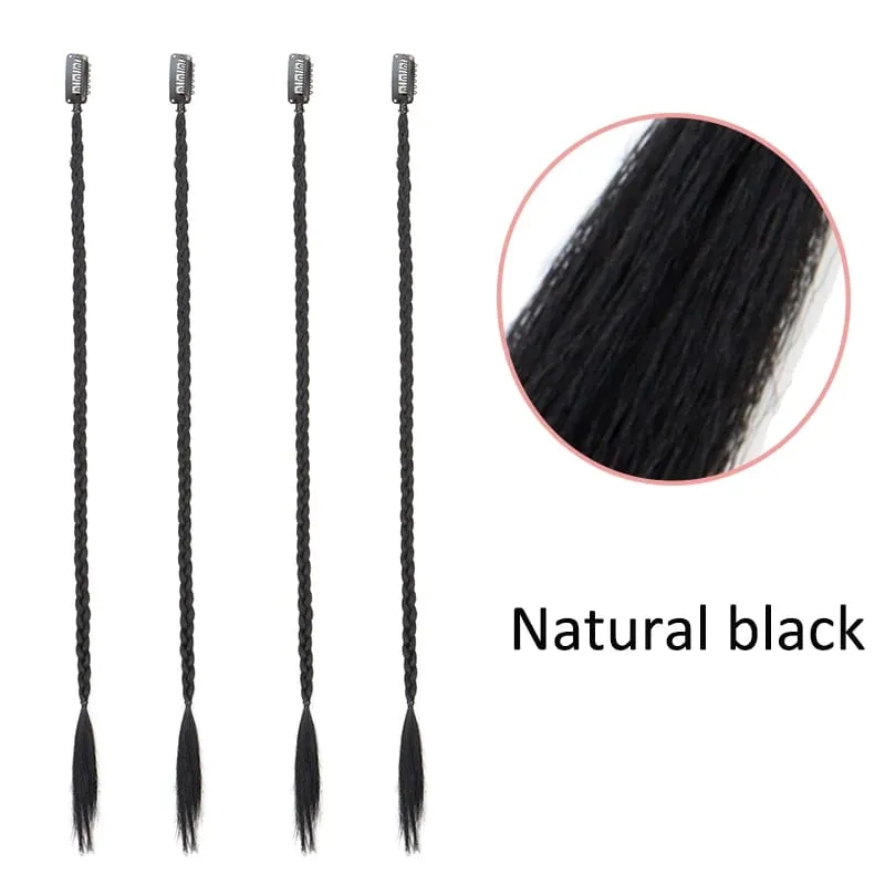 4pcs 20"Long Synthetic Clip-In Box Braid Hairpiece Extension Boho Hairstyle High-Temperature Fiber Daily Costume Party K-POP — image 11