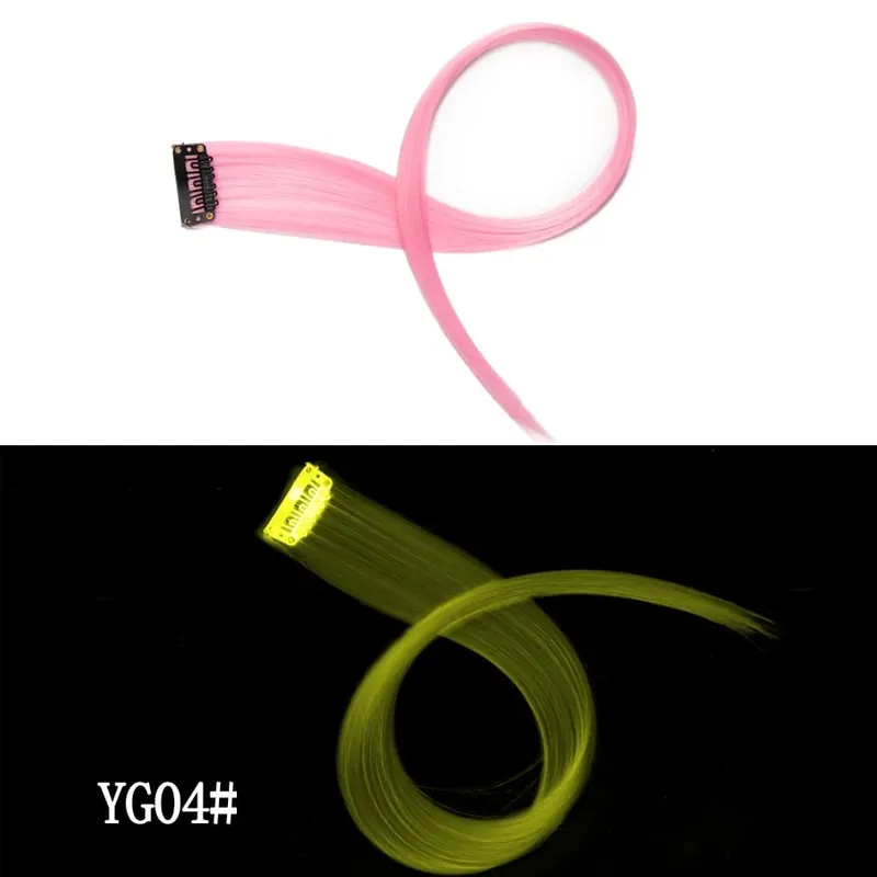 Synthetic Leeons Clip In one Pieces Hair Extensions Heat Resistant Hairpieces Rainbow Ombre Hair Extensions Fake Long Hair Women