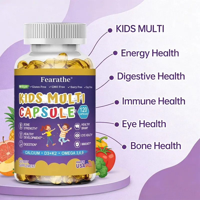 Børnenes komplette ernæringsgummi med vitamin D3 zink og jod til immunstøtte og vækststøtte 60 gummigummier