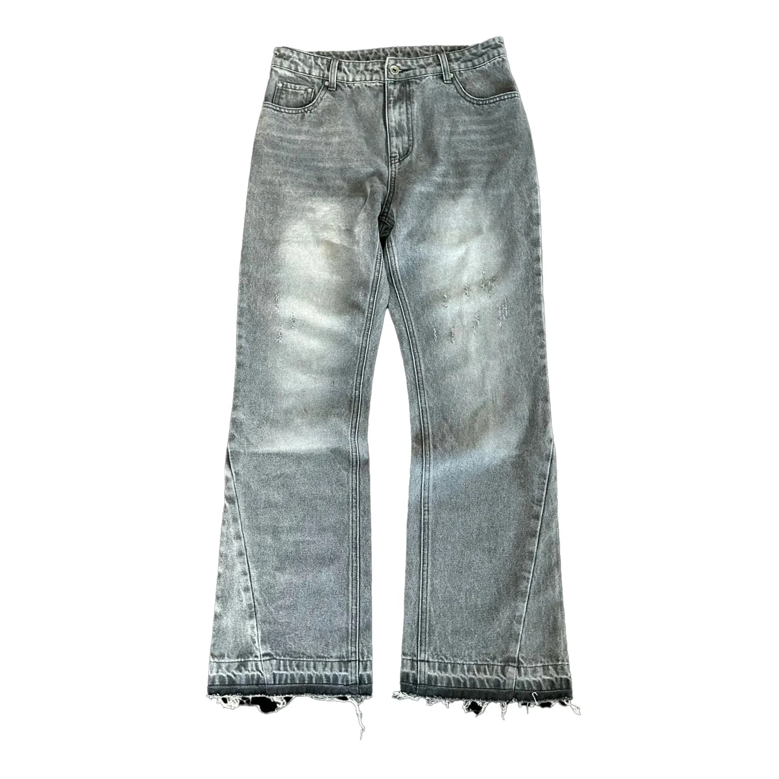 Hip Hop Streetwear Men Women Fashion Baggy Pants Y2K Retro Jeans Light Color Dollar Pattern Embroidery Splice Denim Pants Gothic