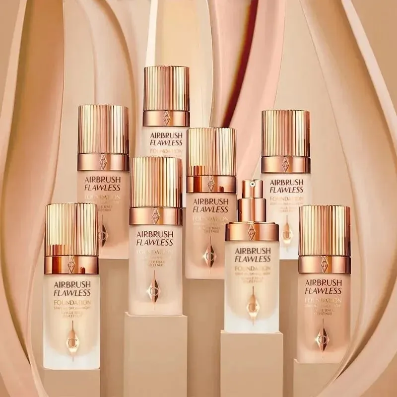 Charlotte Tilbury Lip Gloss High Shine Non Sticky&Airbrush Powder Soft Focus Mattifying&Foundation Lightweight Radiant Makeup