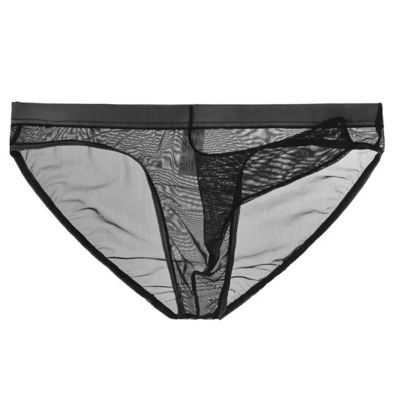 Sous-vêtements en maille transparente avec nez d'éléphant pour hommes, slip fin, léger, à séchage rapide, taille basse, respirant