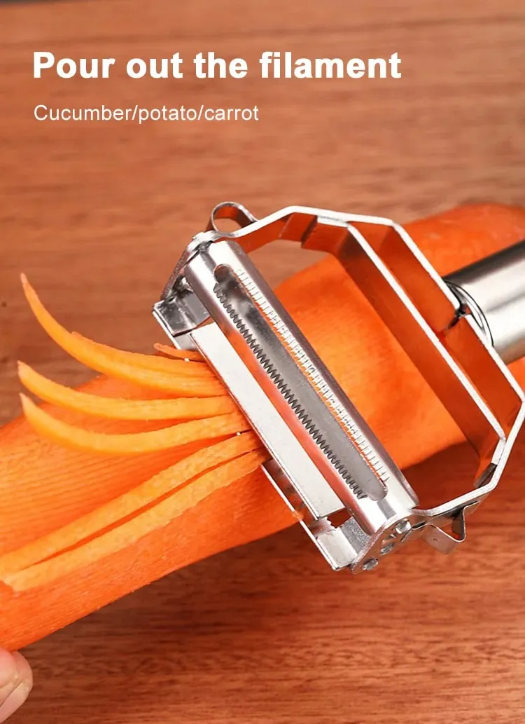 2/4 In 1 Rotary Peeler Multiple-Function Vegetable Fruit Potato Peeler Stainless Steel Peeler Home Kitchen Article Durable