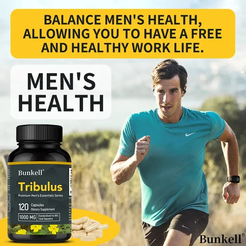 Tribulus Terrestris Capsules - Boosts Energy Improves Mood Enhances Endurance and Athletic Performance - 120 Capsules