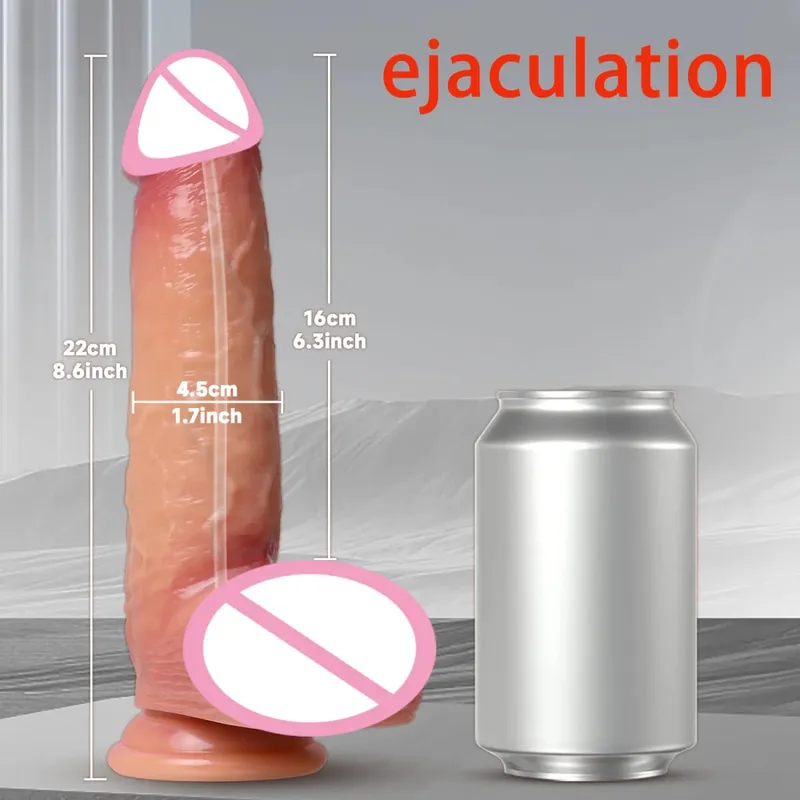 Ejaculation Monster Dildo Soft Silicone Penis Inflatable Big Knot Dildos Squirting Strong Sucker Dick Sex Toy for Women Men 18+