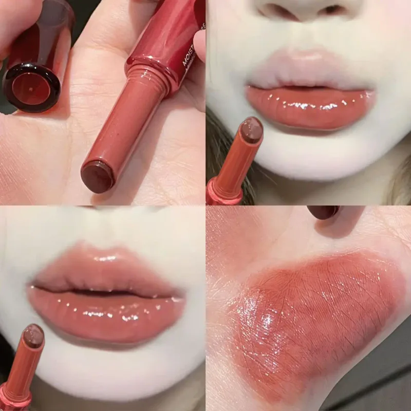 Mirror Glass Solid Lip Glaze Water Light Flash Lip Stick Moisturize Plumper Tint Lip Oil Balm Press Lipstick Cosmetic