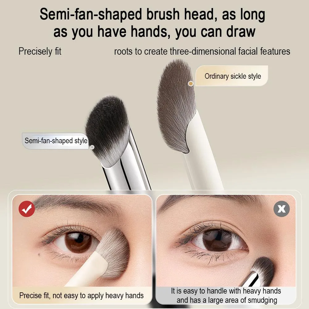 1Pcs Nose Contour Brush Professional Nose Shadow Brush Half Sector Contour Makeup Brush Natural Eyeshadow Smudge Makeup Brushes