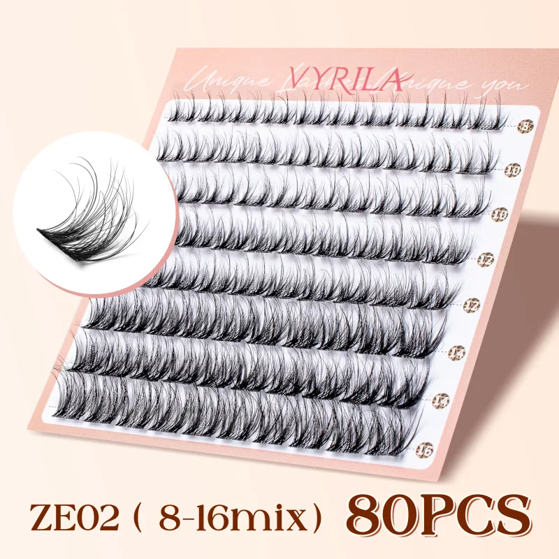 Lash Clusters 0.05mm PBT Fiber Eyelash Clusters 0.1mm Superfine Invisiband D Curl Diy Lash Extension 8-16mm Individual Lashes — image 8