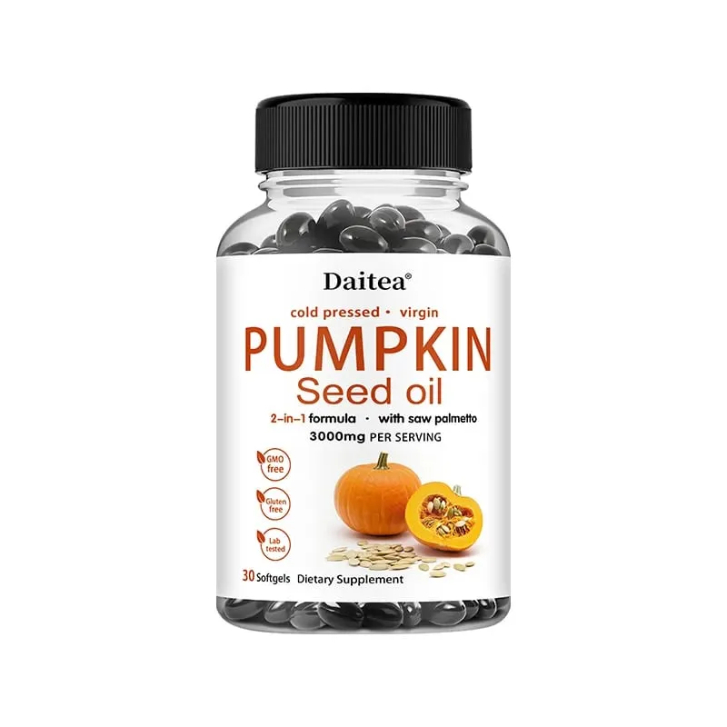 Pumpkin Seed Oil + Saw Palmetto Extract Supports Prostate and Urinary System Health Hair Care Anti-Hair Loss Men's Health